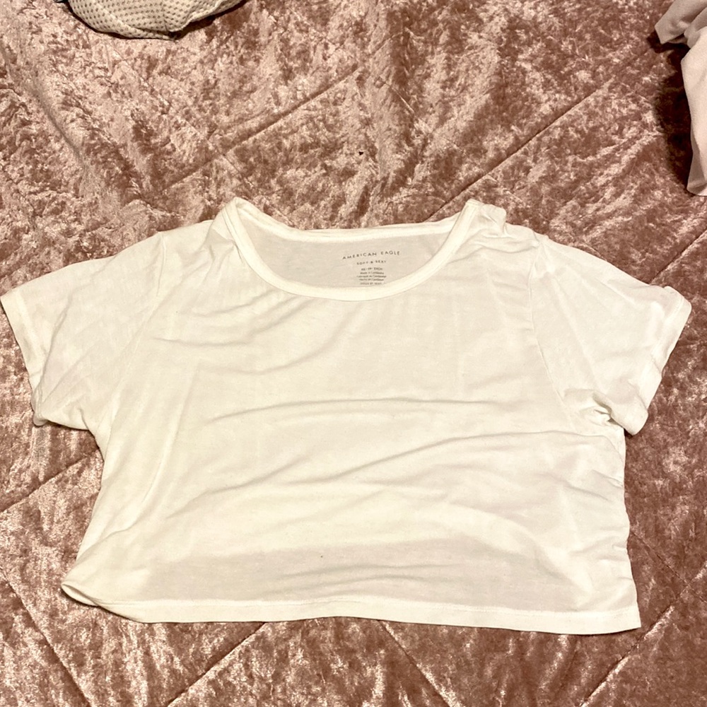 Ae White Cropped Top
